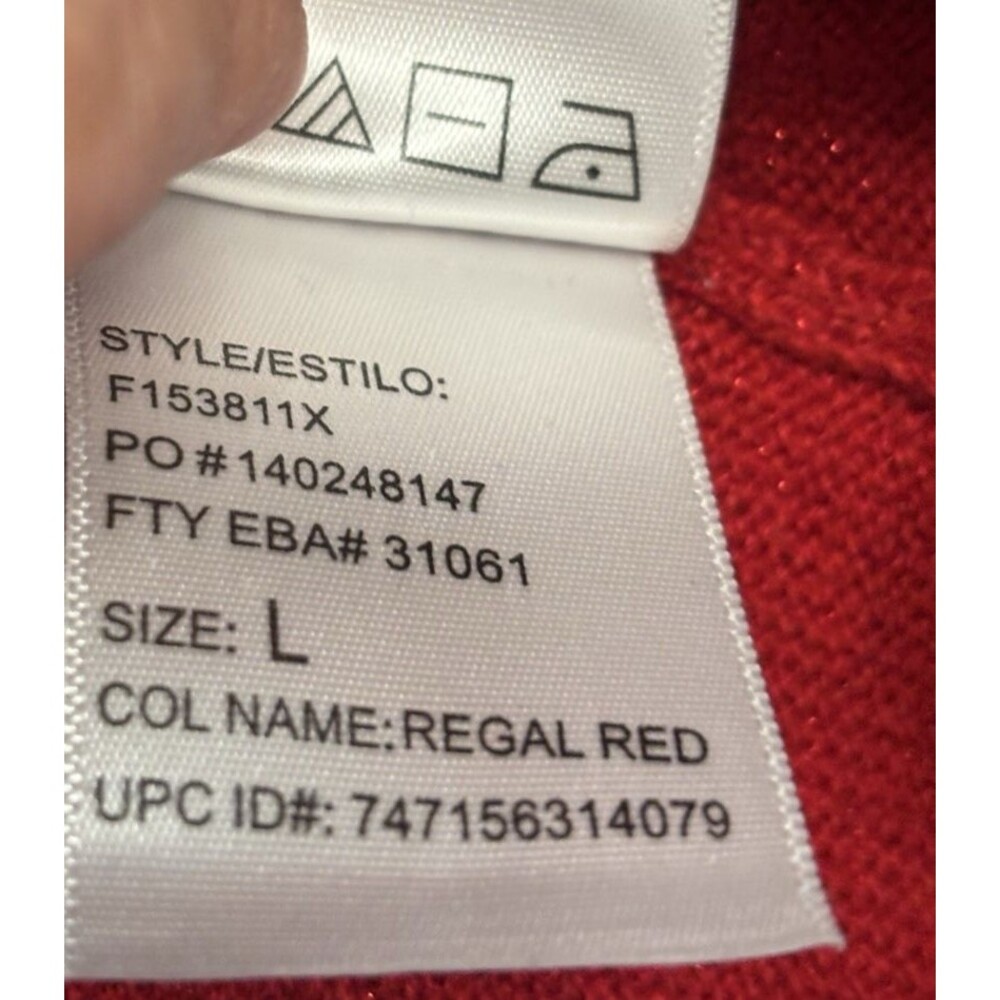 Sag Harbor Women’s Red Metallic  Sweater Size L - Picture 4 of 7